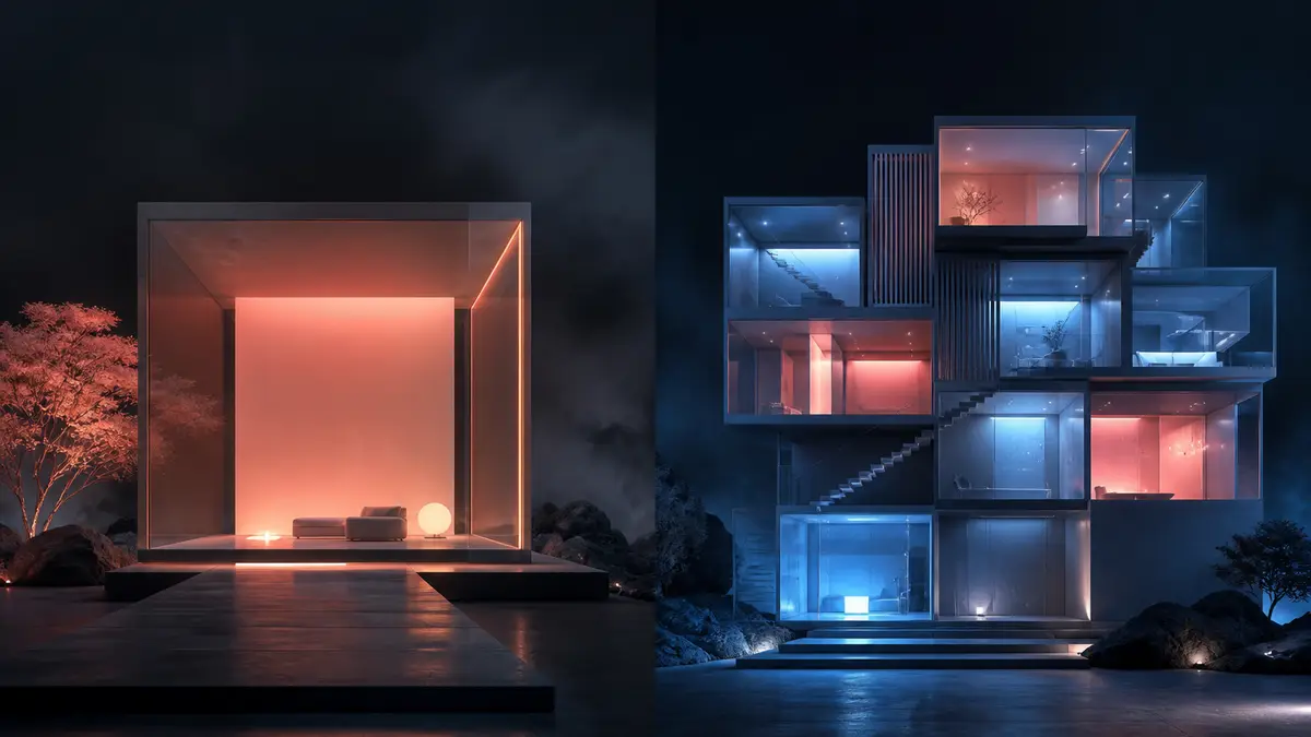 Comparación visual entre una landing enfocada y un sitio web multipágina